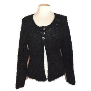 Patrice Breal Black 3 Button Open Front Cardigan